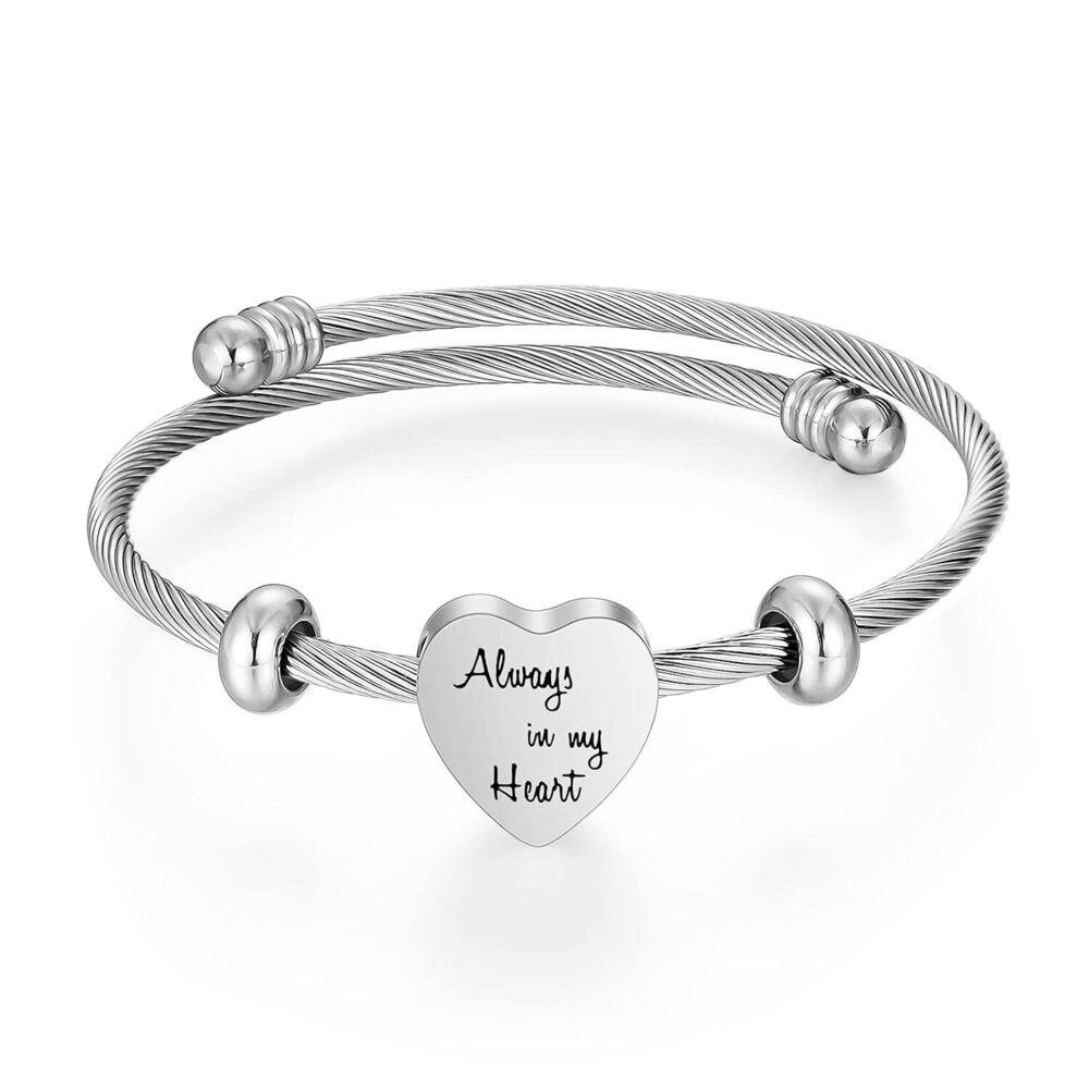 Urn Bracelet for Ashes Heart Ash Bracelet Cremation Jewelry for Ashes Stainless